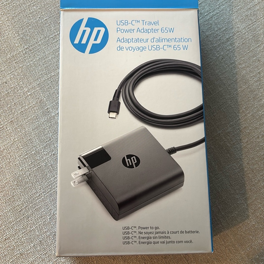 NIB HP USB-C Travel Power Adapter 65W